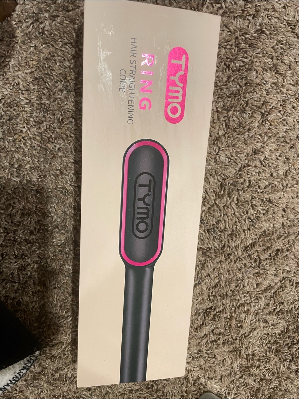 Pink & Black Ring Hair Straightening Comb